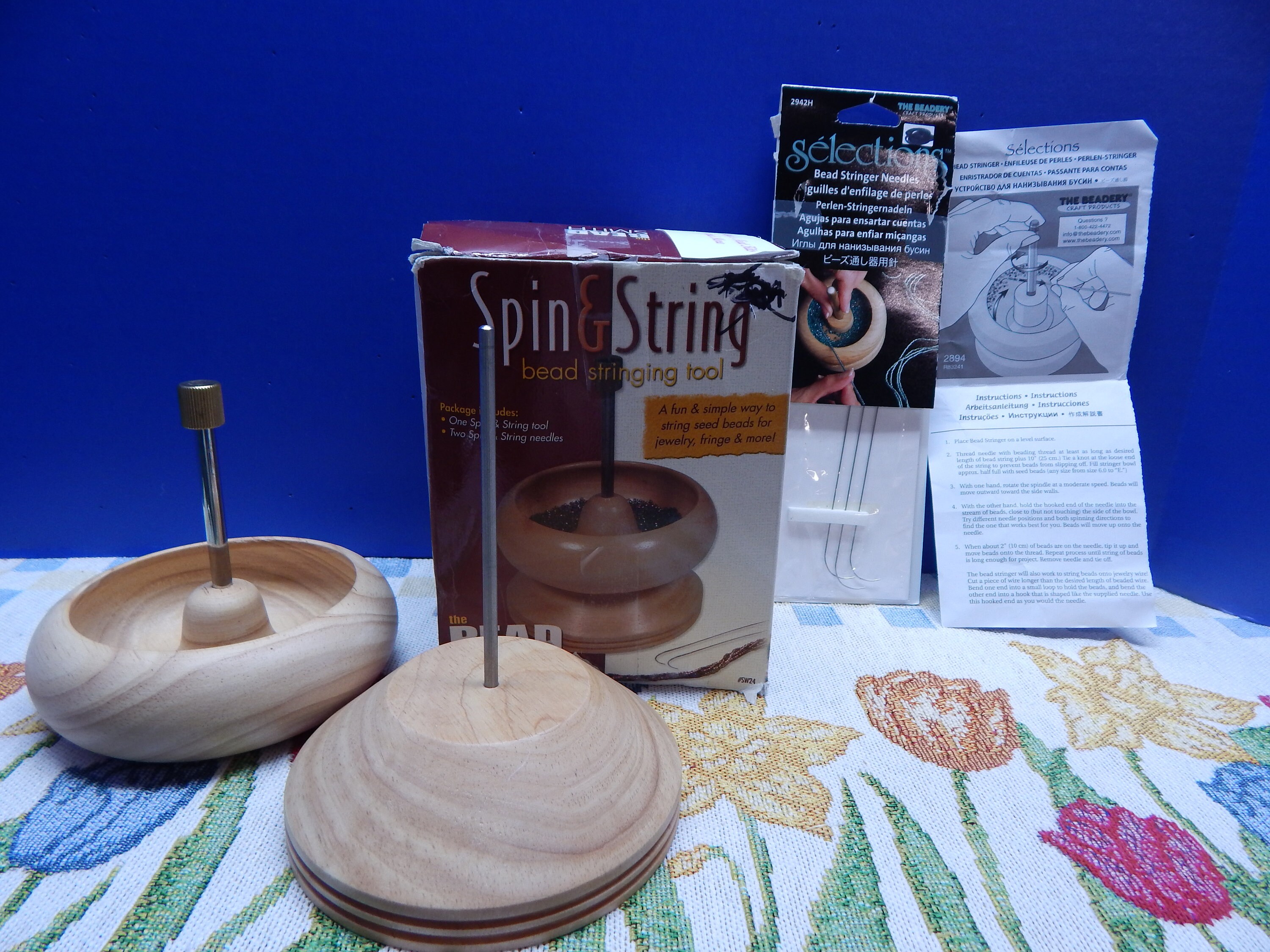 Bead Spinner Bead Stringing Tool Wooden Bead Spinner for Seed Bead