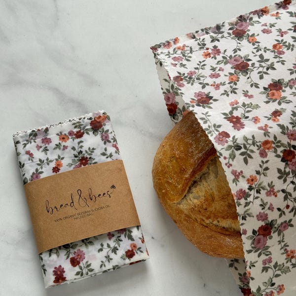 Reusable Beeswax Bread Bag- Extra Large-XL- 13 X 19 inches Sourdough & Artisan bread- Gift under 25-NO pine resin-Original Collection