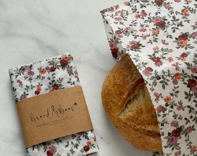 Reusable Beeswax Bread Bag- Extra Large-XL- 13 inches X 19 inches Sourdough & Artisan baker’s bag- Gift under 25- Fresh bread- NO pine resin