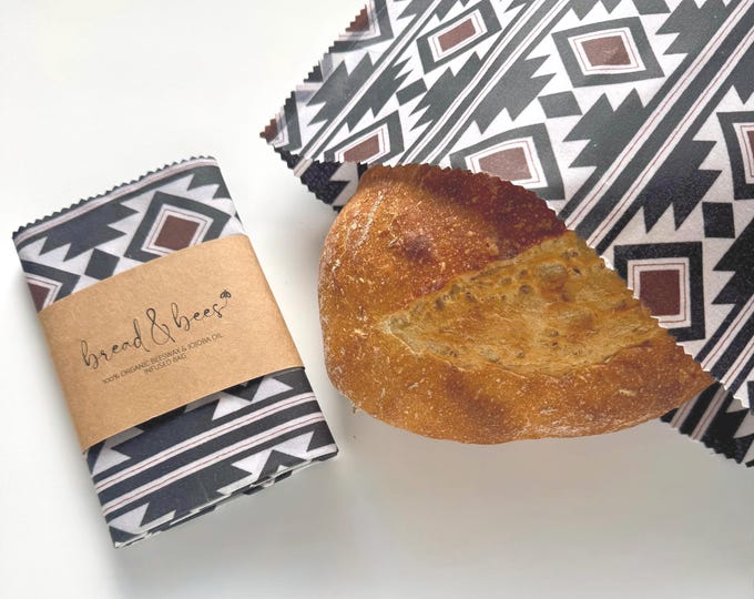 Reusable Beeswax Bread Bag- Extra Large-XL- 13 inches X 19 inches Sourdough & Artisan - Gift under 25- NO pine resin-BOLD Collection