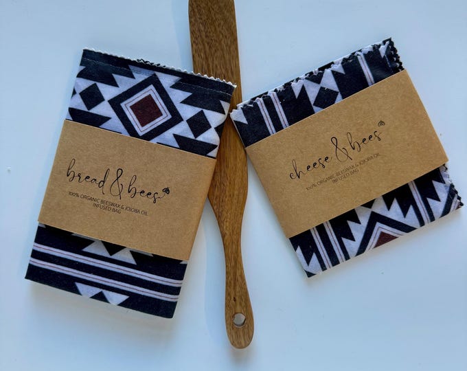 Beeswax Bread & Cheese Bag Gift Set with Spurtle | Eco Friendly Kitchen Gift | Handmade in Colorado | No Pine Resin