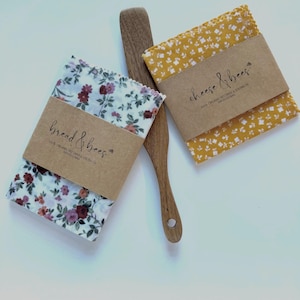 Reusable Beeswax Bread Bag + Cheese Bag + Spurtle | Sustainable Kitchen Gift | Plastic-Free & Handmade | Gift Under 50