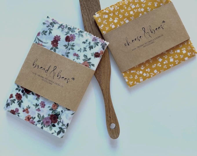 Reusable Beeswax Bread Bag + Cheese Bag + Spurtle | Sustainable Kitchen Gift | Plastic-Free & Handmade | Gift Under 50