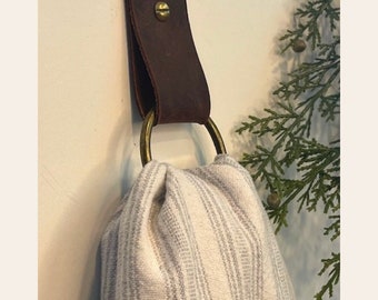 Leather Strap Hanger for Hand Towel Black Towel Ring Leather Wall Hook Strap Towel Hook Bathroom kitchen Decor Nordic Rustic Modern Etsy