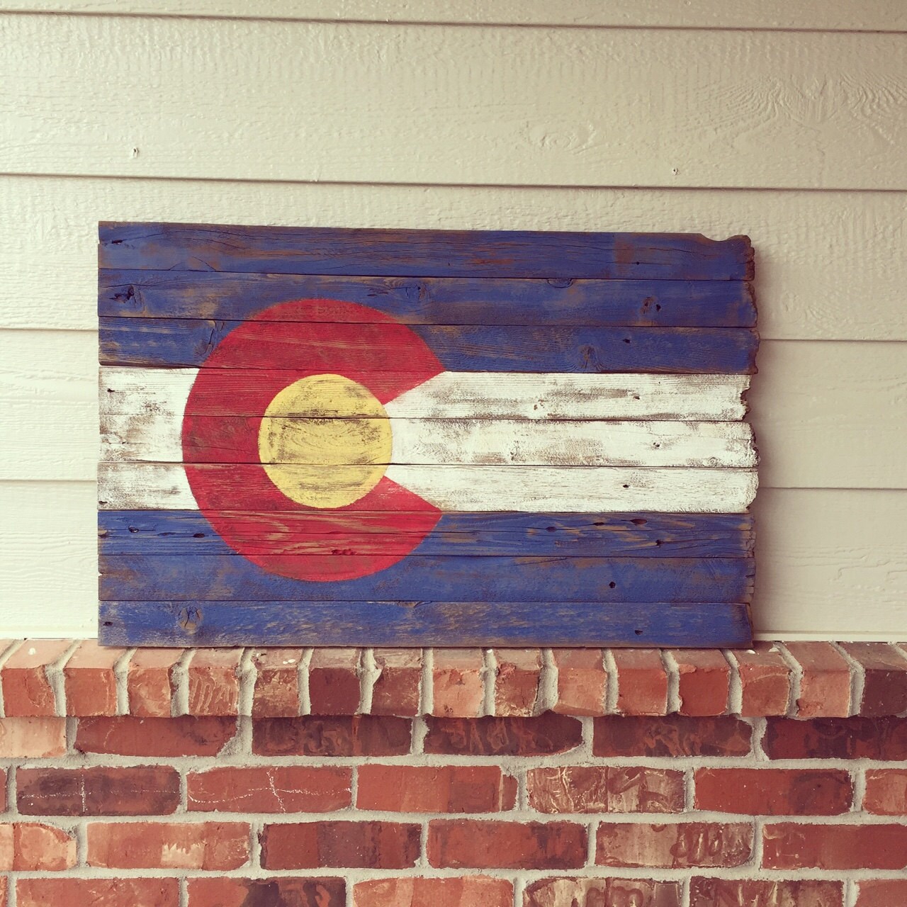 Rustic Wood Colorado Flag