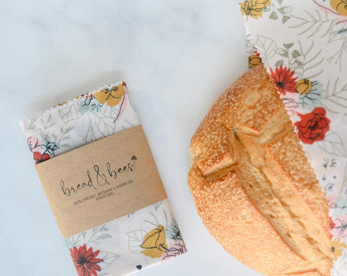 Reusable Beeswax Bread Bag- Extra Large-XL- 13 X 19 inches Sourdough & Artisan bread- Gift under 25-NO pine resin-Original Collection
