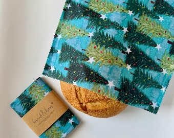 Holiday Collection | Reusable Beeswax Bread Bag | XL 13x19 | Eco Friendly Bread Storage for Homemade Loaves | No Pine Resin | Gift ideas