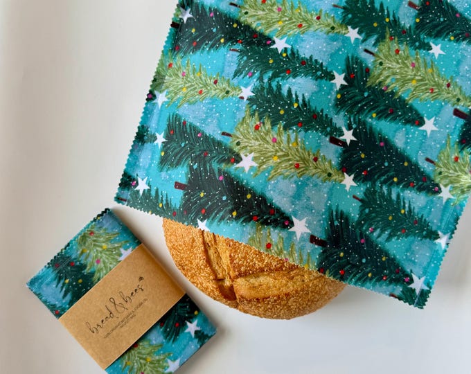 Reusable Beeswax Bread Bag- Extra Large-XL- 13 inches X 19 inches Sourdough & Artisan Bread -Gift under 25- NO pine resin-Holiday Collection