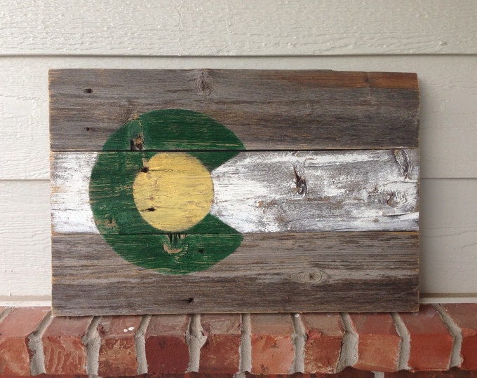 CSU Rustic Wood Colorado Flag Sign - Colorado State University