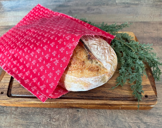 Reusable Beeswax XL Bread Bag- 13 inches X 19 inches-Sourdough & Artisan baker’s bag- Gift under 25- Fresh bread-NO pine resin added