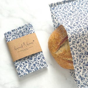 Reusable Beeswax Bread Bag- Extra Large-XL- 13 inches X 19 inches Sourdough & Artisan breads-Gift under 25- NO pine resin-Floral Collection