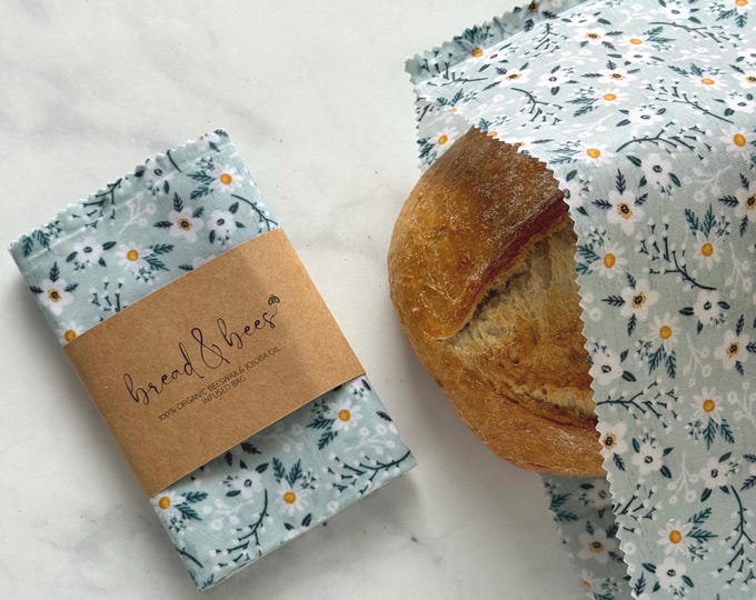 Reusable Beeswax Bread Bag | Extra Large 13x19 | Handmade | Eco Friendly Gift | Sourdough Storage Bag | Artisan Bread Storage