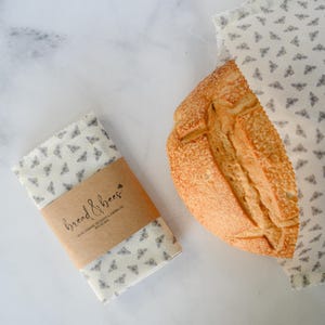 Reusable Beeswax XL Bread Bag- Beeswax food storage bag-Bakers gift-Sourdough & Artisan bread- Gift under 25-Fresh bread-NO pine resin added