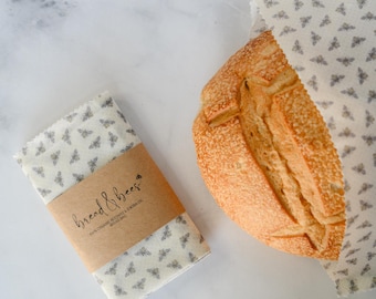Reusable Beeswax XL Bread Bag- Beeswax food storage bag-Bakers gift-Sourdough & Artisan bread- Gift under 25-Fresh bread-NO pine resin added