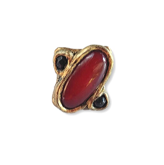 sparkling red gemstone,brass ring,handmade ring,statement ring,boho ring