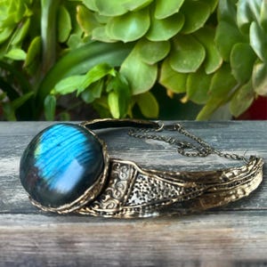 Blue Labradorite Crystal Choker - Chunky Gemstone Necklace