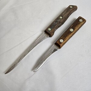 Mighty Oak by Imperial USA 7 Piece Knife Set & Sharpener With Wooden Block Vtg image 17