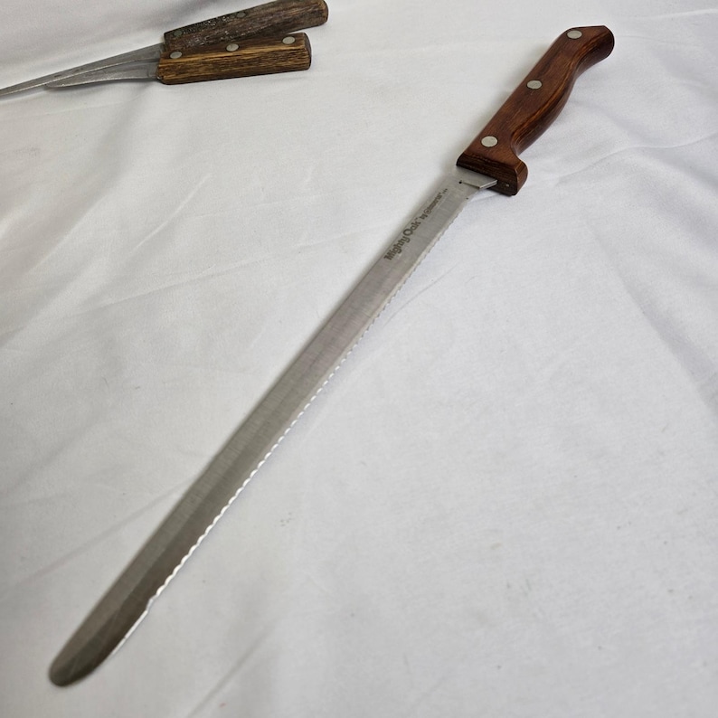 Mighty Oak by Imperial USA 7 Piece Knife Set & Sharpener With Wooden Block Vtg image 15