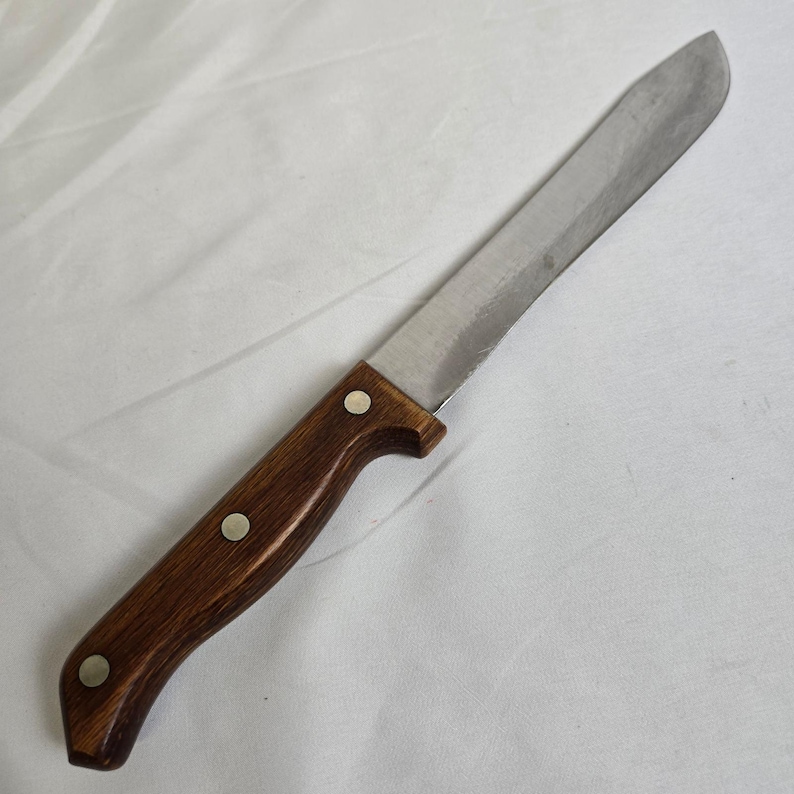 Mighty Oak by Imperial USA 7 Piece Knife Set & Sharpener With Wooden Block Vtg image 12