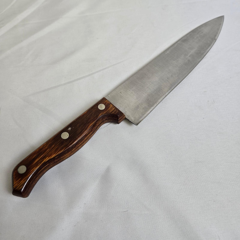 Mighty Oak by Imperial USA 7 Piece Knife Set & Sharpener With Wooden Block Vtg image 8