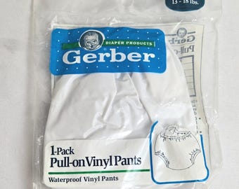 Gerber Pull On Waterproof Vinyl Pants, Medium 13-18 lbs 88502 Open Bag Vtg 1992