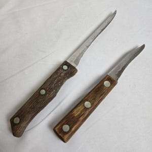 Mighty Oak by Imperial USA 7 Piece Knife Set & Sharpener With Wooden Block Vtg image 18