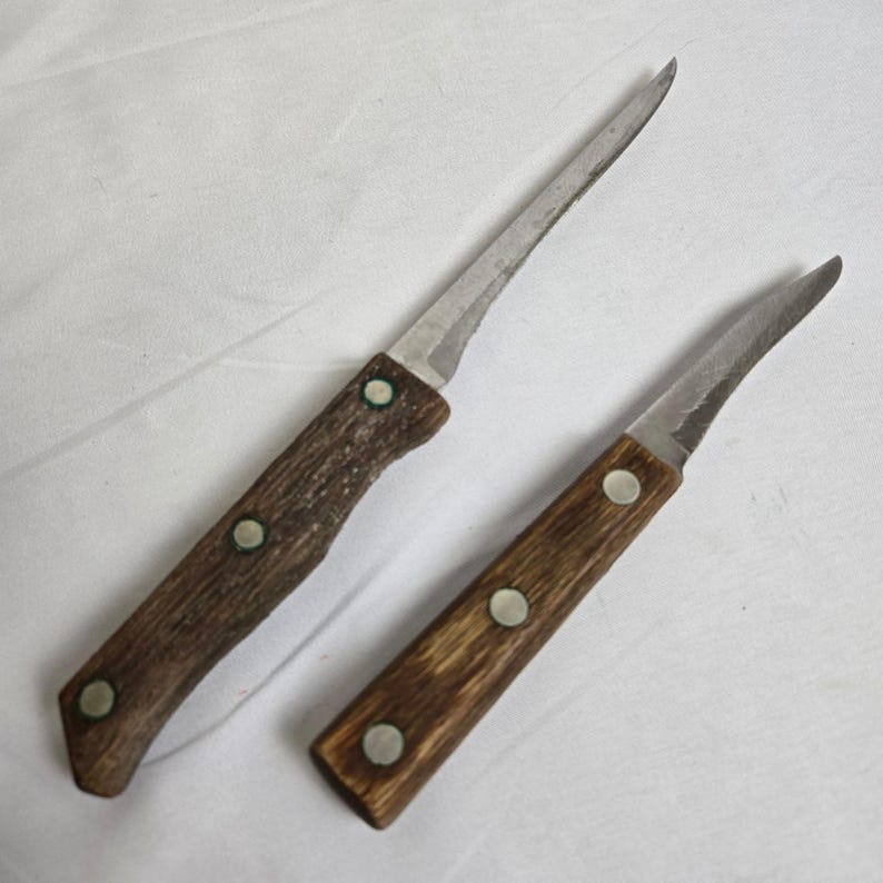 Mighty Oak by Imperial USA 7 Piece Knife Set & Sharpener With Wooden Block Vtg image 18