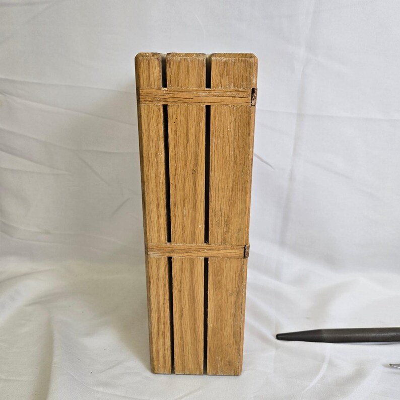Mighty Oak by Imperial USA 7 Piece Knife Set & Sharpener With Wooden Block Vtg image 2