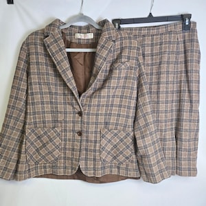 Young Pendleton blazer en rok set van 100% zuivere scheerwol, maat 15-16, vintage. LEES