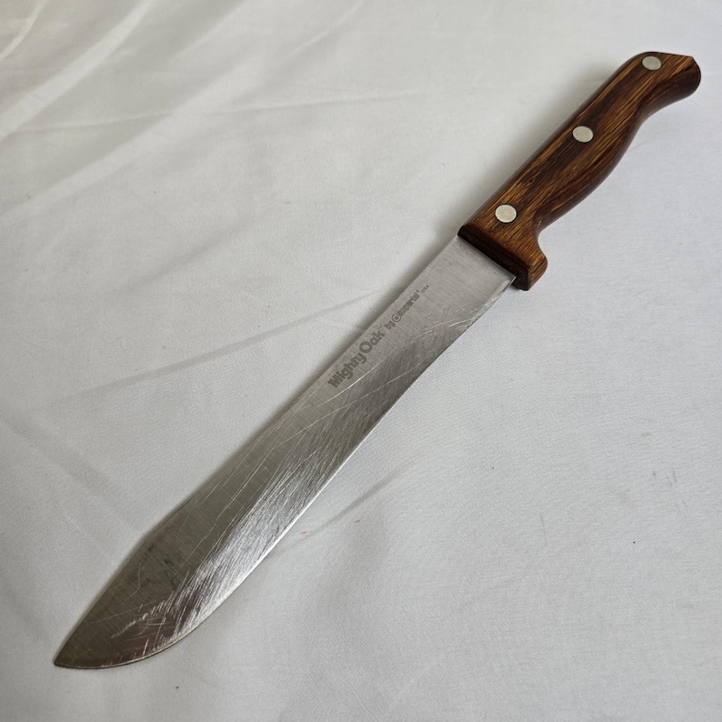 Mighty Oak by Imperial USA 7 Piece Knife Set & Sharpener With Wooden Block Vtg image 11