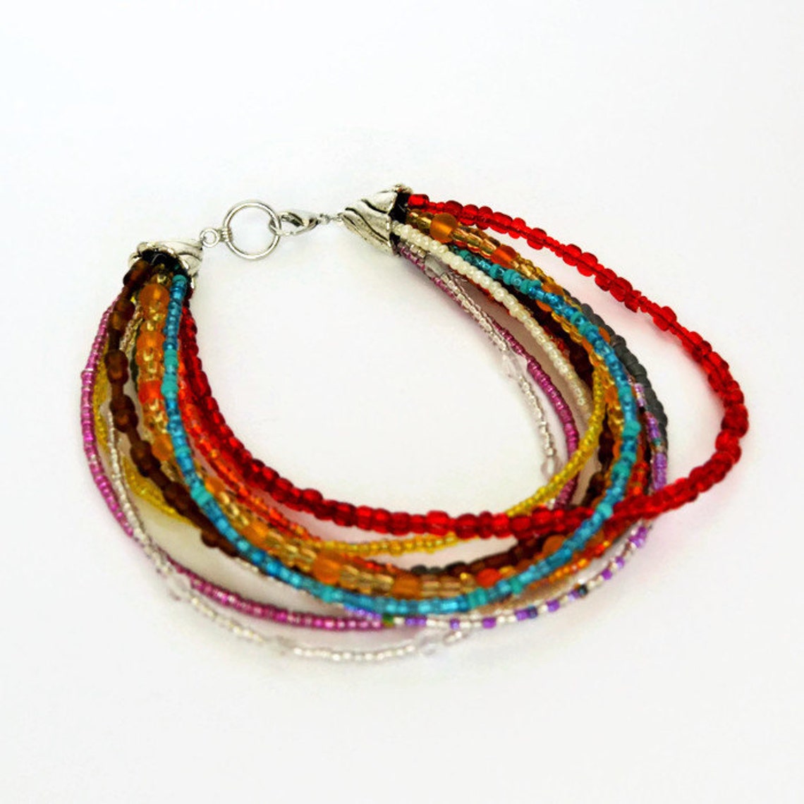 Multi strand seed bead bracelet colourful bracelet Etsy