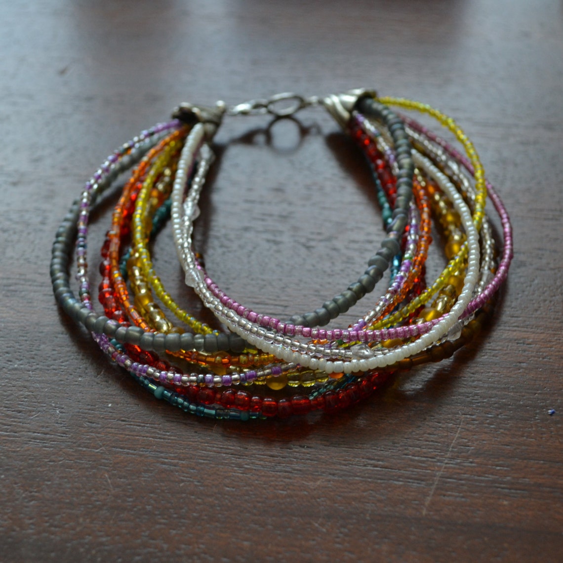 Multi strand seed bead bracelet colourful bracelet Etsy
