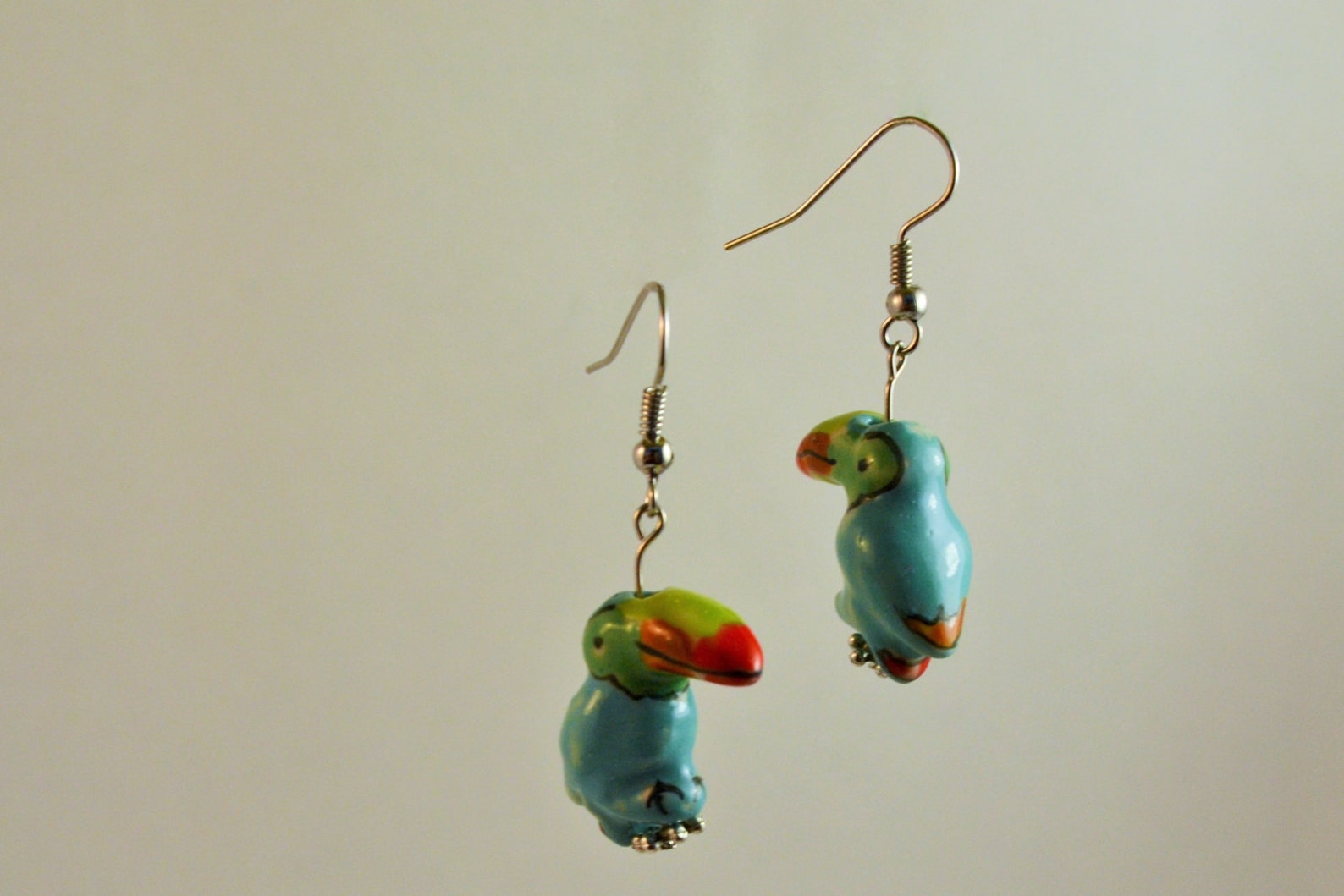 Toucan Earrings Animal Earrings Woodland Earrings Ceramic Etsy