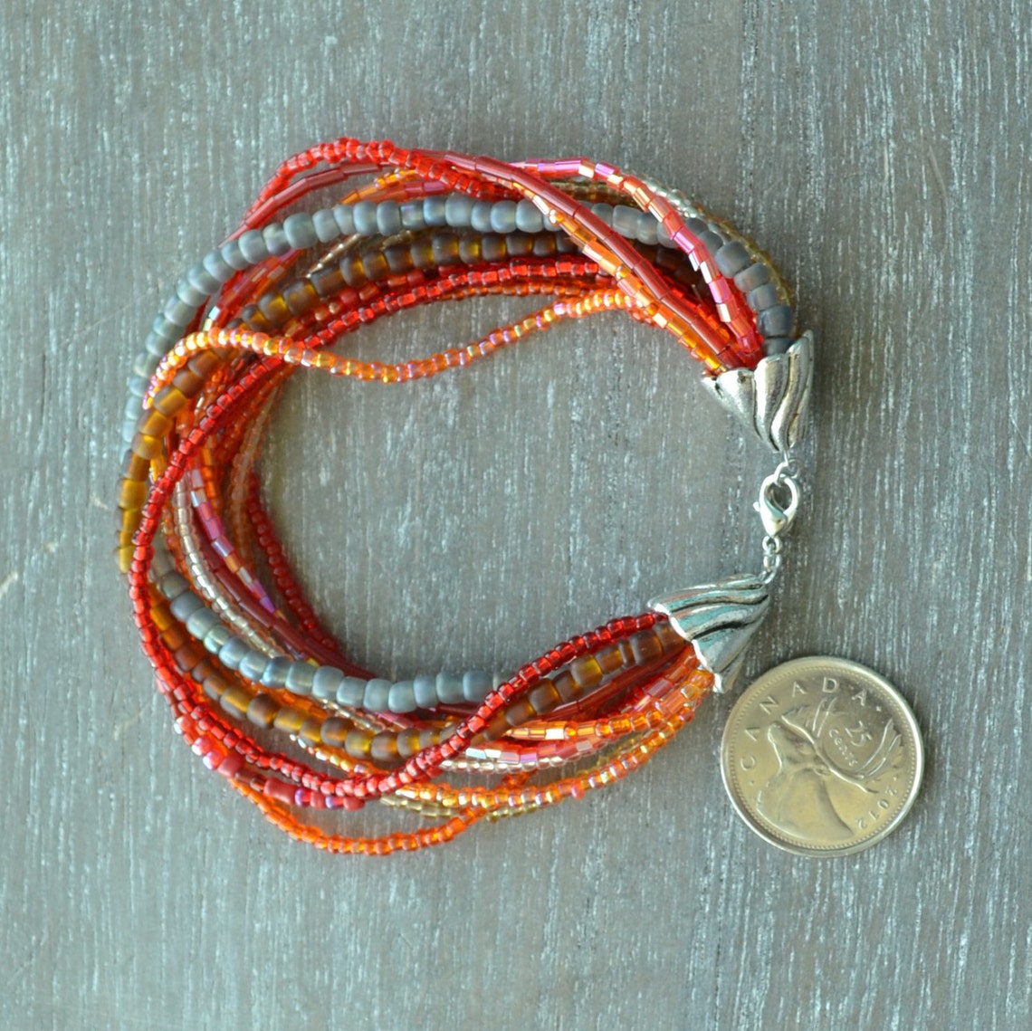 Red seed bead bracelet colourful bracelet bohemian jewelry Etsy