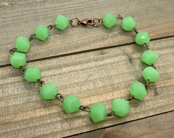 Jade bead bracelet for plus size xl wrists