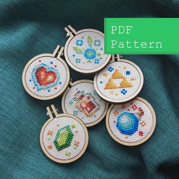 The Legend of Zelda Inspired Miniatures Cross Stitch Pattern