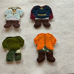 Felt Doll Play Set,  4 Boy Outfits