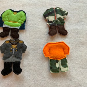 Felt Doll Play Set,  4 Boy Outfits