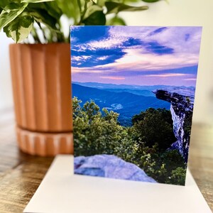 McAfee Knob/Sunrise/Appalachian Trail Virginia Cartão de felicitações com foto/cartão de nota com envelope