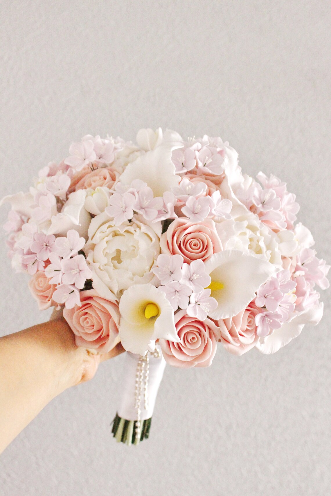 Cherry Blossom wedding bouquet Keepsake Calla lilly Bridal Etsy