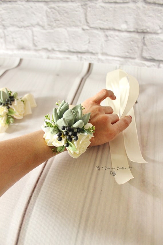 Betere Sappige Corsage armband bruiloft bloemen bruidegom corsages | Etsy SH-94