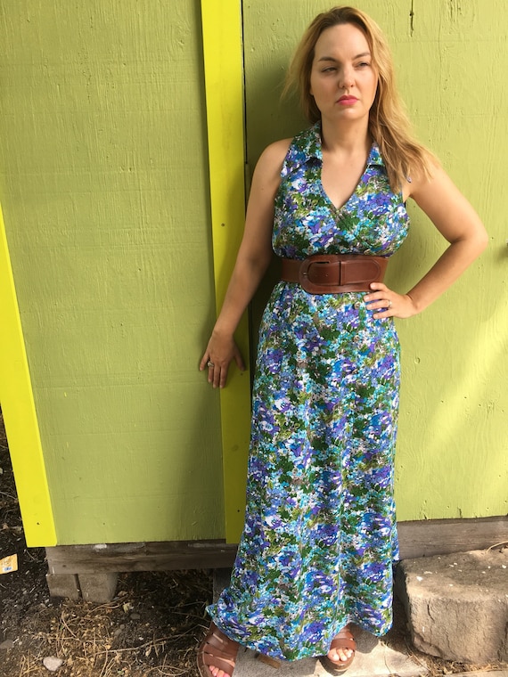 Vintage floral dress • Vintage Maxi Dress• 70s Fl… - image 1