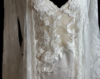 Diane Samandi ナイトウェア ウェディング レース ローブ Vtg jonquil diane samandi - Gem