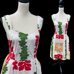 Vintage Hawaiian Dress • Hawaiian Vintage Floral Mini Dress • Vintage Tropical Dress • Pinup Dress •