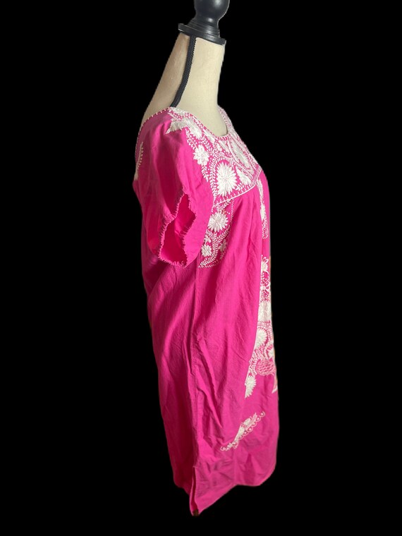 1970s Pink Mexican Oaxacan dress - image 3