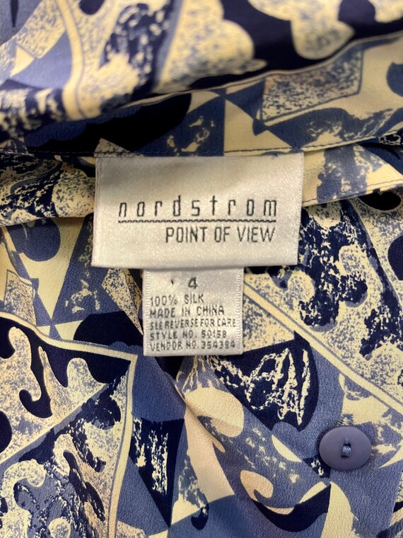 Vintage Silk Blouse • Vintage 80s Nordstrom Point… - image 4