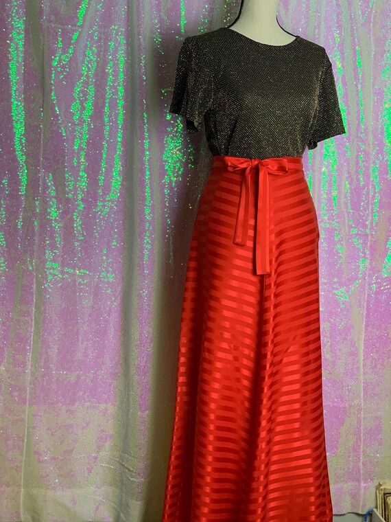 Red Silk Vintage Skirt • Vintage Silk Skirt • Red