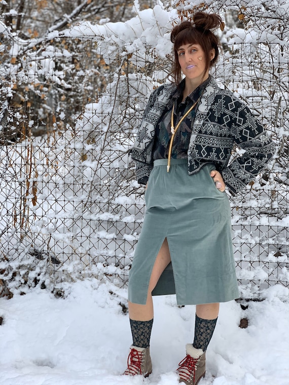 1970s top velvet skirt