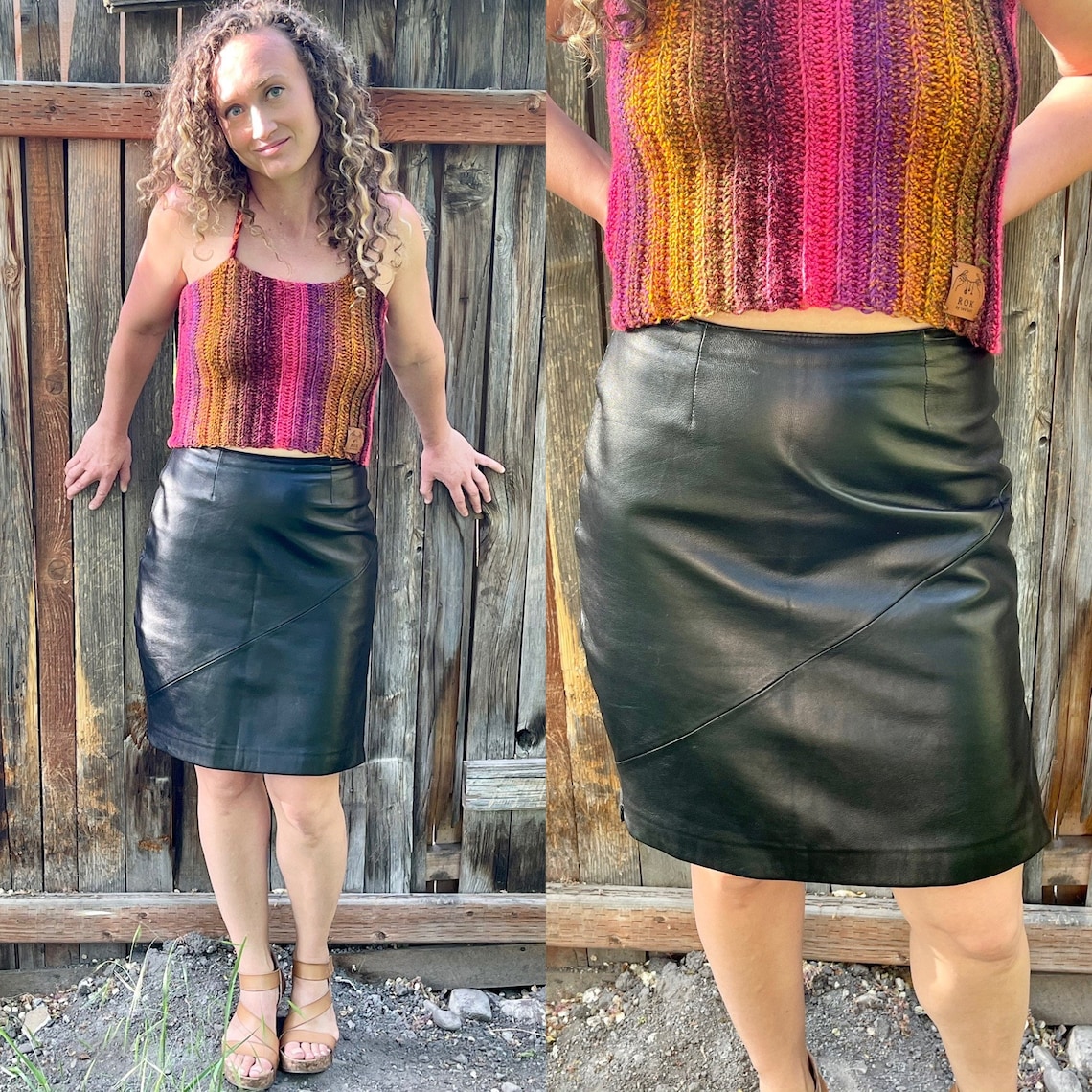 Vintage Leather Skirt 80s Leather Mini Skirt Black Leather Etsy