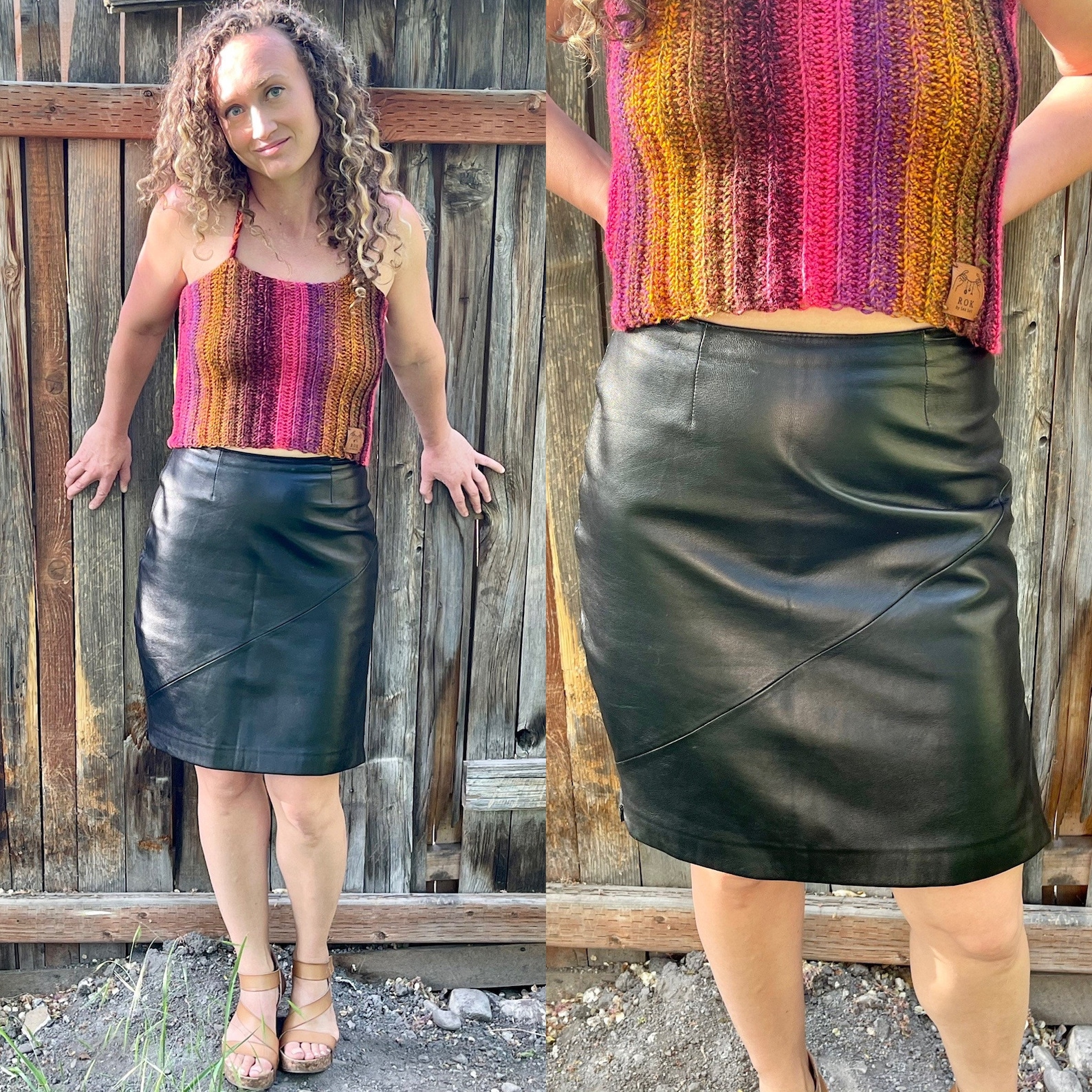 Vintage Leather Skirt 80s Leather Mini Skirt Black Leather Etsy